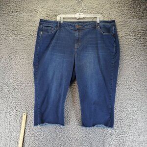 Lane Bryant Jeans Womens Size Plus 24 Blue Girlfriend Crop Stretch Denim